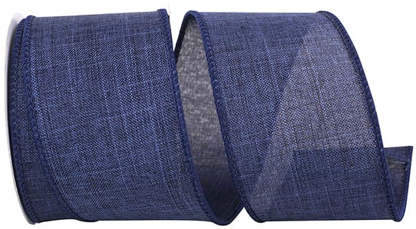 Everyday Linen Value Wired Edge Ribbon - Denim - 2 1/2" - 10 yd