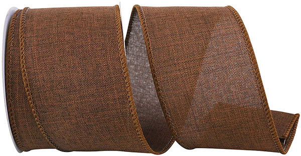 Everyday Linen Value Wired Edge Ribbon - Chocolate Brown - 2 1/2" - 10 yd