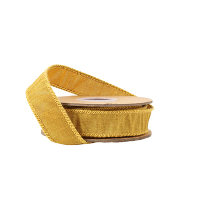 1" Wired Dupioni Ribbon - Gold - 10 yd