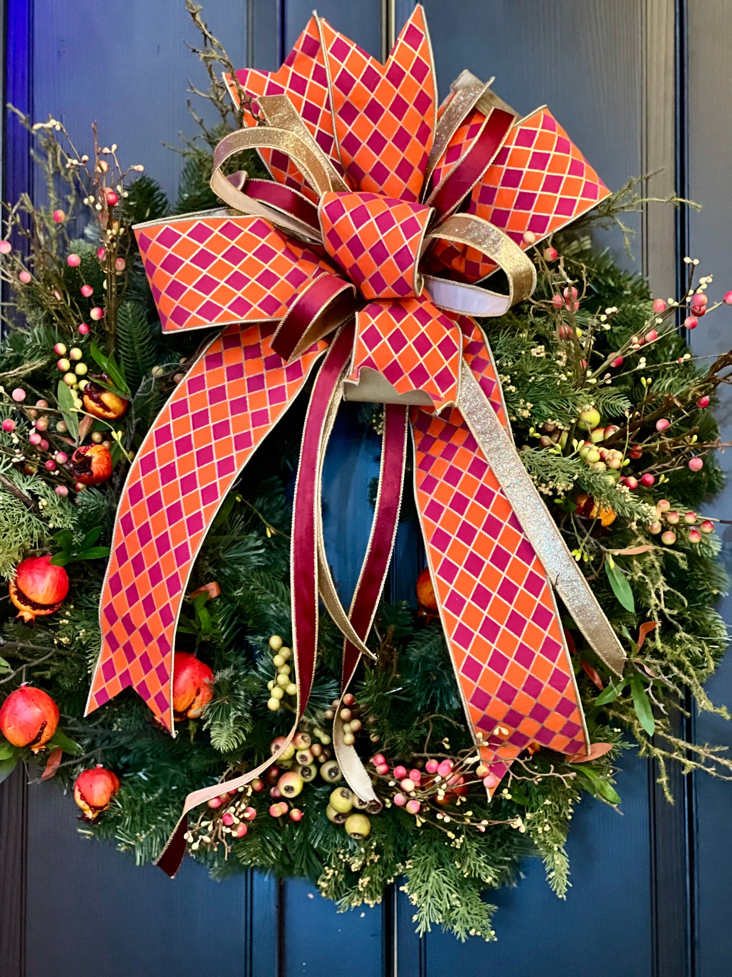 Pomegranate Wreath 30”