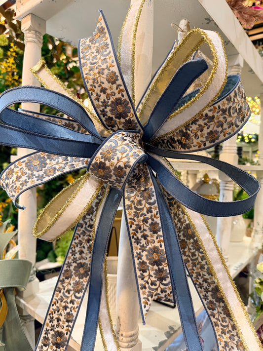 Blue/Floret Bow