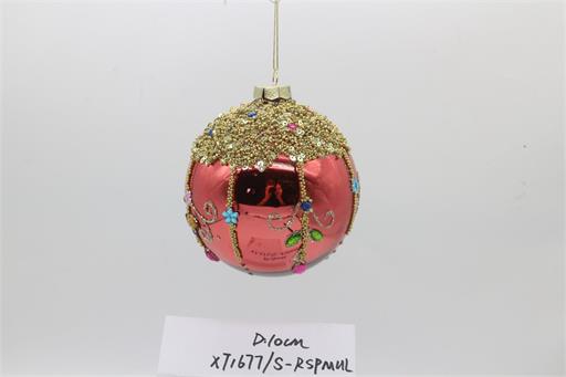 Dripping Jewel Ball Ornament 150 MM GoldMulti